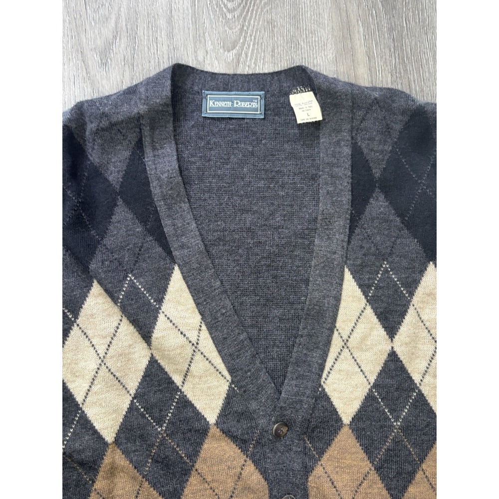 Kenneth Roberts Sweater Vest Mens Large‎  Wool Blend Made in Italy - Picture 5 of 10